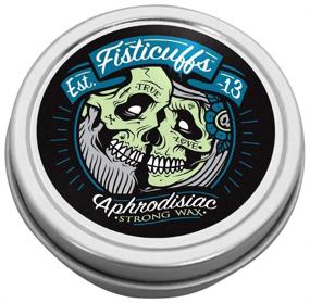 img 1 attached to 🧔 Fisticuffs Strong Hold Mustache Wax with Leather/Cedar Wood Scent - 1oz Tin: Superior Styling and Fragrance