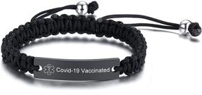 img 4 attached to VNOX Personalized Engraved Handcrafted Adjustable Medical Alert ID Bracelet - Ideal for Adults & Kids, Size Range: 5.9-9 Inches