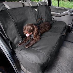 img 4 attached to 🐶 Kurgo Bench Seat Cover for Dogs: Water Resistant Pet Seat Protector with Seat Anchors, Seatbelt Openings for Cars, Trucks, SUVs - 55" or 63" Wide