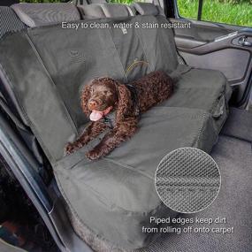 img 3 attached to 🐶 Kurgo Bench Seat Cover for Dogs: Water Resistant Pet Seat Protector with Seat Anchors, Seatbelt Openings for Cars, Trucks, SUVs - 55" or 63" Wide