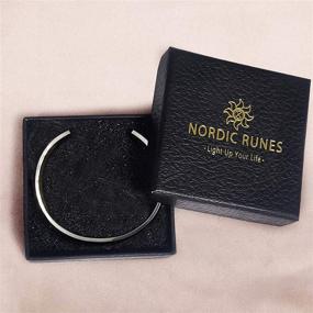 img 1 attached to 🔮 Nordic Runes Quotes Personalized Cuff Bangle: Inspirational Bracelets for Women, Mom, and Best Friend – Motivational Gifts and Secret Sister Stainless Steel Jewelry for Men – Unique Gift for Her!