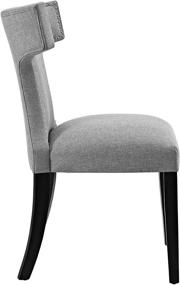 img 2 attached to Modway Curve Mid-Century Modern Upholstered Fabric Chair in Light Gray - Nailhead Trim, One-Piece Design