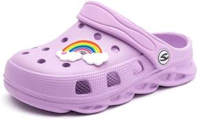 img 3 attached to 👧 Kids Cute Garden Shoes Cartoon Slides Sandals Clogs Beach Slipper - Children D Dark Blue - Size 9 Toddler Boys' Shoes for Clogs & Mules