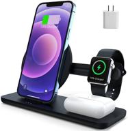 🔌 makaqi 3-in-1 wireless charger station with fast charging stand for iwatch, airpods 2/pro, charging dock for iphone 13/13 pro max/13 mini/13 pro/12 series/11/xs max/xr/x/8 plus/se 2 (includes pd 18w adapter) logo