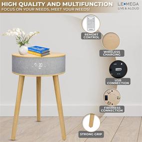 img 2 attached to 🔌 LEMEGA DTS 3 White Oak: Wireless Charging Coffee Table with Bluetooth Speaker, USB Port & More - Perfect for Living Room, Reception Room, Office