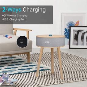 img 1 attached to 🔌 LEMEGA DTS 3 White Oak: Wireless Charging Coffee Table with Bluetooth Speaker, USB Port & More - Perfect for Living Room, Reception Room, Office