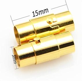 img 1 attached to 💍 MOAMUN 20PCS Cord End Caps for Jewelry Making, Magnetic Clasps for Leather with Locking Leather Rope Necklace/Bracelet Buckle - Silver+Gold 3mm