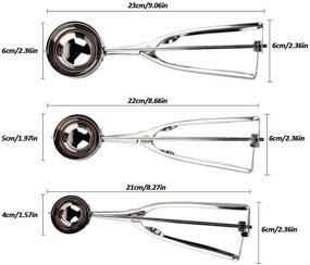 img 3 attached to Premium Stainless Steel Cookie Scoop Set with Ice Cream Trigger - Includes 3 Sizes (Small, Medium, Large) and Melon Scoop