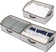 📦 storageworks closet baskets: foldable cotton fabric bins for closet shelves - brown & gray, 3-pack logo
