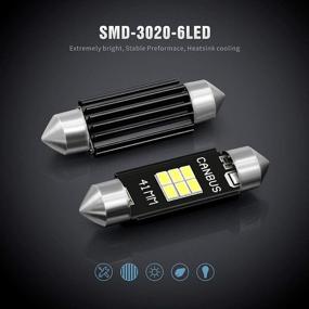 img 3 attached to 🚗 SIRIUSLED 578 Festoon Light Bulb: Ultra-Bright 400 Lumens Canbus Error Free LED for Cars & Trunks - 6000K