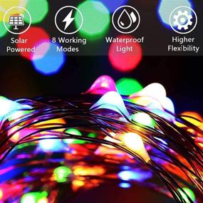 img 3 attached to 🎄 Multicolor Solar Christmas Lights - 2 Packs of 240 LED Fairy String Lights, Waterproof & Outdoor Holiday Decorations with 8 Modes