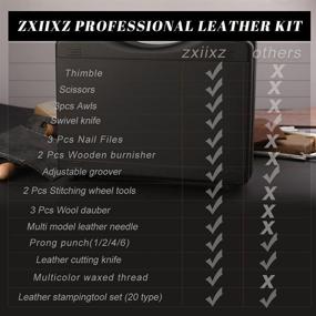 img 2 attached to 🛠️ Zxiixz Leather 67 PCS Professional Leather Working Tools Kit: User Manual and Craft Tools for Stitching, Punching, Cutting, Sewing & More in a Leather Tool Box