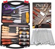 🛠️ zxiixz leather 67 pcs professional leather working tools kit: user manual and craft tools for stitching, punching, cutting, sewing & more in a leather tool box logo