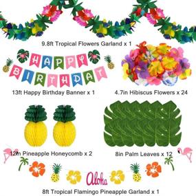 img 3 attached to Vibrant Hawaiian Luau Birthday Party Decorations: Tropical Birthday Banner, Palm Leaves, Hibiscus Flowers, Paper Pineapples, Flamingos, and Pineapple Garland for a Memorable Summer Beach Moana Party