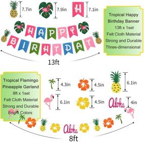 img 1 attached to Vibrant Hawaiian Luau Birthday Party Decorations: Tropical Birthday Banner, Palm Leaves, Hibiscus Flowers, Paper Pineapples, Flamingos, and Pineapple Garland for a Memorable Summer Beach Moana Party