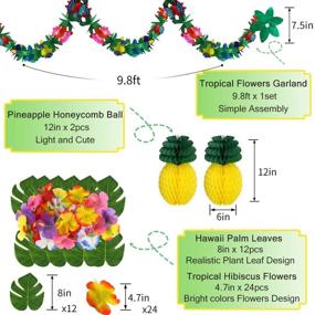 img 2 attached to Vibrant Hawaiian Luau Birthday Party Decorations: Tropical Birthday Banner, Palm Leaves, Hibiscus Flowers, Paper Pineapples, Flamingos, and Pineapple Garland for a Memorable Summer Beach Moana Party