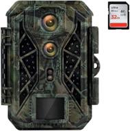 📷 waterproof dual lens 4k 32mp trail camera with night vision and motion activation - wildlife camera with 0.1s trigger, 42 ir leds, 32gb card included logo