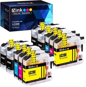 img 4 attached to E-Z Ink (TM) Совместимый картридж для замены чернил Brother LC20E XXL - MFC-J985DW, MFC-J775DW, MFC-J5920DW, MFC-J985DWXL, MFC-J775DWXL (10 шт: 4 черный, 2 синий, 2 пурпурный, 2 желтый)