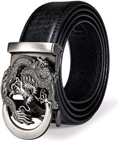 img 4 attached to Ratchet Automatic Buckle Leather Business Men's Accessories