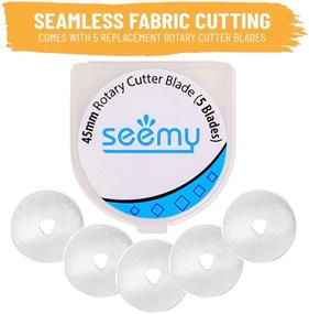 img 1 attached to Seemy Ergonomic Rotary Cutter Set with Safety Lock: 45mm Fabric Cutter for Sewing and Quilting – Includes 5 Replacement Blades