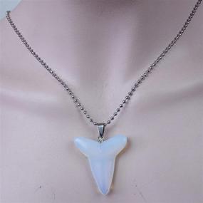 img 1 attached to GemShark Necklace Gemstone Necklaces White Opal