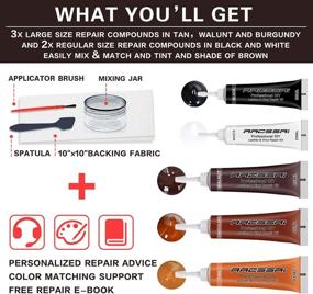 img 3 attached to 🛋️ Brown Leather Repair Kits for Couches & Upholstery - Vinyl and Leather Repair Kit - Leather Paint - Fix Leather Scratches, Tears, Burn Holes - Restoring Upholstered Furniture, Sofa, Boat, Car Seats - Brown Leather Dye