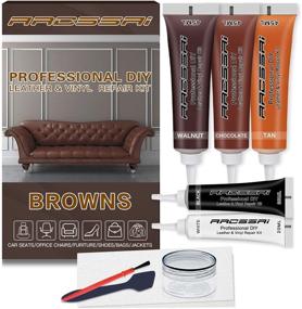 img 4 attached to 🛋️ Brown Leather Repair Kits for Couches & Upholstery - Vinyl and Leather Repair Kit - Leather Paint - Fix Leather Scratches, Tears, Burn Holes - Restoring Upholstered Furniture, Sofa, Boat, Car Seats - Brown Leather Dye