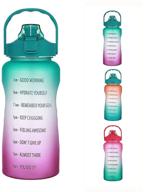 💧 stay hydrated with our large 64oz water bottle - leakproof, time tracker & straw included! логотип