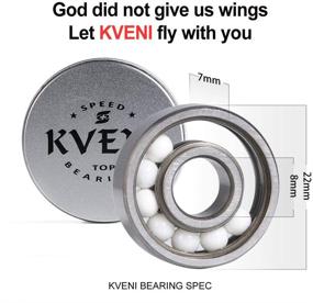 img 1 attached to 🛹 KVENI Ceramic Skateboard Bearings: The Ultimate 608rs Ball Bearings for Pro Longboard, Inline Roller Blades, Scooters & More - ABEC Rated, 8 Pack