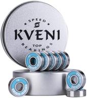 🛹 kveni ceramic skateboard bearings: the ultimate 608rs ball bearings for pro longboard, inline roller blades, scooters & more - abec rated, 8 pack логотип