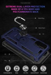 img 1 attached to Premium Blue Galaxy S20 FE (6.5 inch) Case: Magnetic Shockproof with 360° Rotating Metal Ring Holder & Car Mount Compatibility