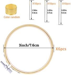 img 3 attached to BUTUZE Cross Embroidery Hoop Set: 6 Pcs Stitch Hoops, Embroidery Circle with 3 Sizes Sewing Needles, Thimble - Perfect for Embroidery and Cross Stitch Craft