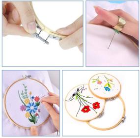 img 1 attached to BUTUZE Cross Embroidery Hoop Set: 6 Pcs Stitch Hoops, Embroidery Circle with 3 Sizes Sewing Needles, Thimble - Perfect for Embroidery and Cross Stitch Craft