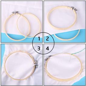 img 2 attached to BUTUZE Cross Embroidery Hoop Set: 6 Pcs Stitch Hoops, Embroidery Circle with 3 Sizes Sewing Needles, Thimble - Perfect for Embroidery and Cross Stitch Craft