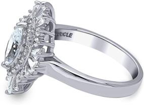 img 2 attached to BERRICLE Sterling Marquise Zirconia Engagement Women's Jewelry