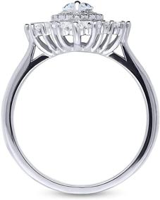 img 1 attached to BERRICLE Sterling Marquise Zirconia Engagement Women's Jewelry