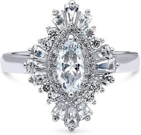 img 3 attached to BERRICLE Sterling Marquise Zirconia Engagement Women's Jewelry