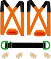 creacity moving straps: adjustable 2-person lifting harness for heavy objects up to 800 lbs - orange logo