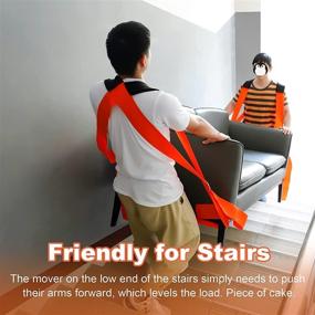 img 2 attached to CreaCity Moving Straps: Adjustable 2-Person Lifting Harness for Heavy Objects up to 800 Lbs - Orange