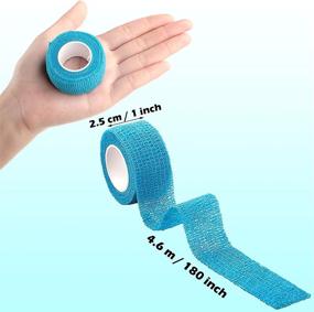 img 3 attached to 12-Pack Adhesive Bandage Wrap - Stretch Self-Adherent Tape for Sports, Wrist, Ankle - 5 Yards Each (12 Colors, 1 Inch)