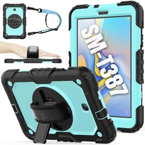 img 4 attached to 📱 SEYMAC Stock Case for Galaxy Tab A 8.0 SM-T387, 2018 Version - White Blue and Black (Not Compatible with Other Galaxy Tab A 8.0 Models)