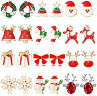 yanchun christmas earrings for women: festive santa candy deer stud earrings - teen girls gift, christmas tree claus drop earrings logo