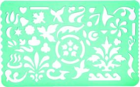 img 1 attached to Versatile Set of 2 Plastic Stencil Art Templates Drafting Ruler with Multiple Cut Out Designs - Perfect for Artists, Crafters, and Students