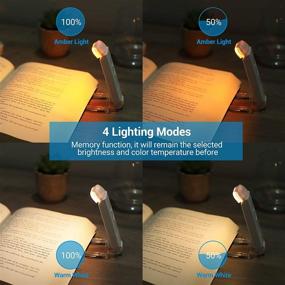 img 1 attached to 🔦 DEWENWILS Rechargeable Amber Reading Light for Bedtime, Blue Light Blocking, Adjustable Brightness, Clip-On LED Book Light for Kids and Bookworms