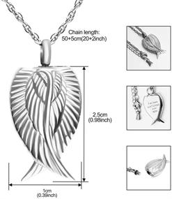 img 1 attached to 🕊️ Stainless Steel Angel Wing Cremation Necklace for Ashes - Urn Pendant & Ashes Holder Memorial Jewelry, Guardian Angel Watching Over You