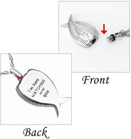 img 3 attached to 🕊️ Stainless Steel Angel Wing Cremation Necklace for Ashes - Urn Pendant & Ashes Holder Memorial Jewelry, Guardian Angel Watching Over You