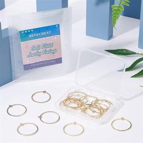 img 1 attached to 🔒 BENECREAT 18K Gold Plated Round Beading Hoop Earring Findings - 20pcs, 27.5x25mm for DIY Jewelry Making