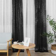 hahuho black sequin backdrop curtain - 2pcs 2ftx8ft - glamorous glitter decoration for parties, christmas, weddings logo