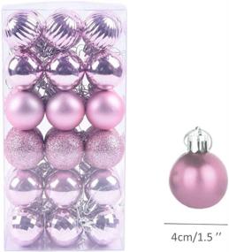 img 3 attached to 🎄 36-Piece Pink Christmas Ball Set for Holiday Decor, Christmas Tree Hanging Balls, Halloween Party Decorations, Birthday Celebration, and More (4 cm / 1.5 Inches)