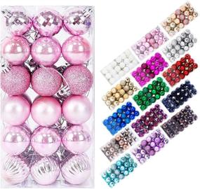 img 4 attached to 🎄 36-Piece Pink Christmas Ball Set for Holiday Decor, Christmas Tree Hanging Balls, Halloween Party Decorations, Birthday Celebration, and More (4 cm / 1.5 Inches)